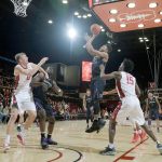 Washington&rsquo;s Markelle Fultz (20) shoots over Stanford&rsquo;s Marcus Allen (15) during the first half the Huskies&rsquo; 74-69 loss to the Cardinal on Saturday in Stanford, Calif. (AP Photo/Marcio Jose Sanchez)