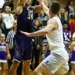 Lake Stevens&rsquo; Trey Pavitt (left) takes a shot during a game against Kamiak at Kamiak High School in Mukilteo on Tuesday. (Ian Terry / The Herald)