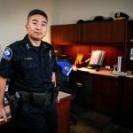 After 13 years with the Mukilteo Police Department, Cheol Kang, 39, has been sworn in as the new police chief. (Dan Bates / The Herald)