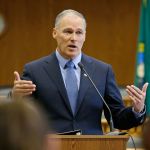Washington Gov. Jay Inslee speaks during the annual AP Legislative Preview, Thursday, Jan. 5, 2017, at the Capitol in Olympia, Wash. (AP Photo/Ted S. Warren)
