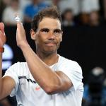 Spain&rsquo;s Rafael Nadal celebrates after defeating France&rsquo;s Gael Monfils in their fourth-round match Monday at the Australian Open tennis championships in Melbourne, Australia. (AP Photo/Aaron Favila)