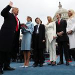 President-elect Donald Trump takes the oath of office from Chief Justice John Roberts, as his wife, Melania, holds the bible, and with his children Barron, Ivanka, Eric and Tiffany looking on Friday, Jan. 20, on Capitol Hill in Washington. (Jim Bourg/Pool Photo via AP)