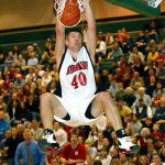 Jon Brockman slams the ball through during a playoff game against Mariner High. Year unknown. (Dan Bates / Herald file)