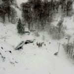 An aerial view of the Rigopiano Hotel hit by an avalanche in Farindola, Italy, early Thursday. (Italian Firefighters via AP)