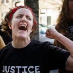 Kelly Ann Graff chants during a &ldquo;Resist Trump Rally&rdquo; in Chattanooga, Tennessee, on Friday. (Doug Strickland/Chattanooga Times Free Press)