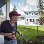 Ricky Kyles takes a walk around Sebastian Place, the new facility for chronically homeless veterans in Snohomish County, on Aug. 8, 2016, in Everett. (Daniella Beccaria / Herald file)
