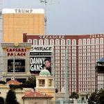 The Trump, Caesars Palace and Treasure Island hotels and casinos in Las Vegas are seen on Aug. 7, 2007. (Allen J. Schaben / Los Angeles Times / TNS file)