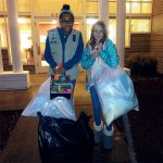 Girl Scouts Josie Hermann-Ballein and Isabel McCarthy deliver baby items to Pregnancy Resource Center in Everett. The donations, including handmade blankets, clothes, toys, toiletries and wipes, came from an annual &ldquo;Baby Shower for Jesus&rdquo; that Troop 42929 holds with the women of Bethel Baptist Church. (Contributed photo)