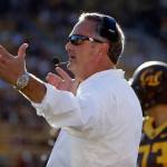 California head coach Sonny Dykes instructs from the sideline during the second half of a game against Utah on Oct. 1 in Berkeley, Calif. California fired coach Dykes on Sunday after four seasons that produced only one bowl appearance. (AP Photo/Marcio Jose Sanchez)