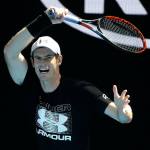 Britain&rsquo;s Andy Murray hits a forehand return during a practice session on Thursday ahead of the Australian Open tennis championships in Melbourne, Australia. (AP Photo/Mark Baker)