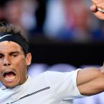 Spain&rsquo;s Rafael Nadal celebrates a point against Germany&rsquo;s Alexander Zverev during their third-round match at the Australian Open on Saturday in Melbourne, Australia. (AP Photo/Andy Brownbill)
