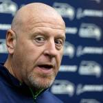 Tom Cable, the Seattle Seahawks&rsquo; offensive-line coach, talks to reporters on Jan. 10 at the team&rsquo;s practice facility in Renton. Cable is a candidate to become head coach of the San Francisco 49ers. (AP Photo/Ted S. Warren)