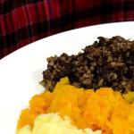 Wikimedia Commons                                Scottish haggis with mashed potatoes or &ldquo;tatties&rdquo; and mashed turnips or &ldquo;neeps&rdquo; is the featured dish at a traditional Burns supper, typically held in January to celebrate the life and works of Scotland&rsquo;s national poet, Robert Burns.