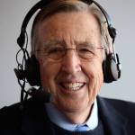 In this photo from Dec. 17, 2016, Brent Musburger smiles during the Las Vegas Bowl college football game. Musburger is calling an end to his lengthy broadcast career. (Gabriel Christus/ESPN Images via AP)