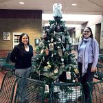 The Hero Tree, honoring and remembering Washington Fallen Heroes, was on display at Naval Station Everett over the holidays thanks to the Navy Gold Star Program, as represented by Tina Soukup (left), and the American Gold Star Mothers of Washington, represented by Myra Rintamaki. (Contributed photo)