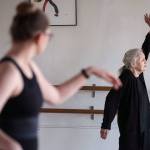 Lida Smith, 86, works with modern dance student Kaitlyn Bostrom, 18, earlier this month at The Dance School in Everett.                                &nbsp;(Kevin Clark / The Herald)&nbsp;