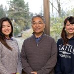 Edmonds Community College in 2016 celebrated the 30th year of a Japanese student exchange partnership with Trajal Hospitality College. Pictured from left are student Tomomi Senoo, Trajal Hospitality College Executive Director Sadayoshi Nojima, and student Miya Hirooka. Trajal students Senoo and Hirooka spent 10 months in the United States studying English at EdCC. (Contributed photo)