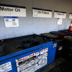 An area for disposing motor oil and other chemicals is seen at the North County Transfer Station in Arlington on Thursday. (Ian Terry / The Herald)
