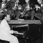 Count Basie and his orchestra perform in a photo from around 1945. (Photo by Afro American Newspapers/GADO/Getty Images)