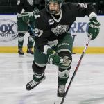 U16 Everett Junior Silvertips&rsquo; Hunter Campbell runs through drills on Jan. 11 at Xfinity Arena in Everett. (Kevin Clark / The Herald)
