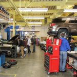 Students work through the course work in the automotive class at Meadowdale High School on Thursday afternoon in Lynnwood. (Kevin Clark / The Herald)