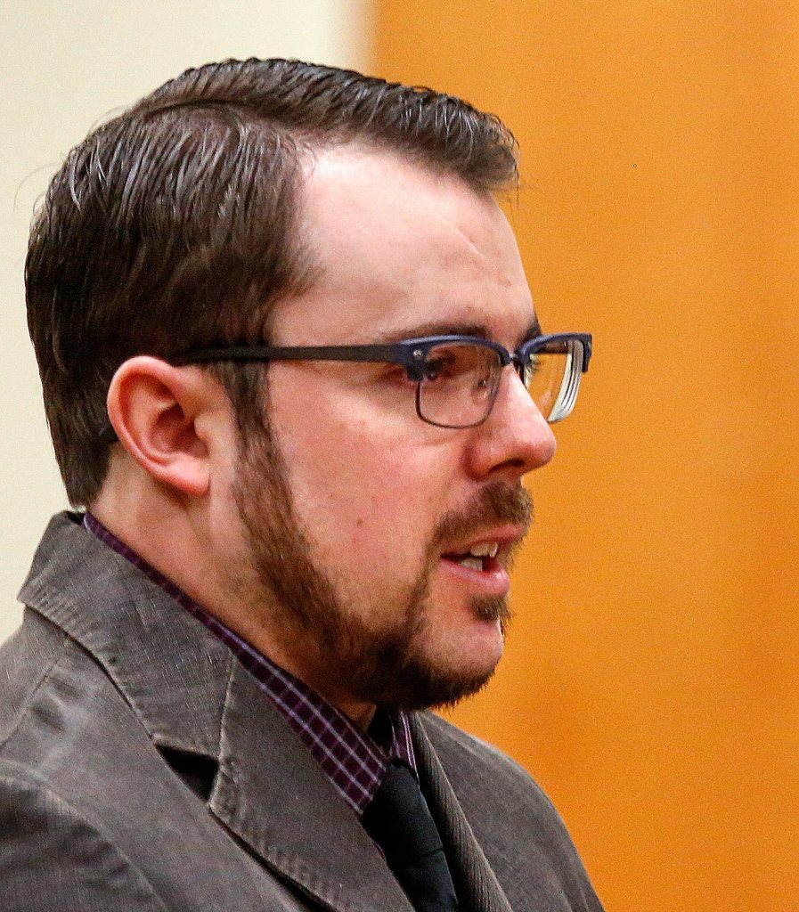 Scott Duncan speaks to Judge Millie Judge at his sentencing for hit-and-run driving, in which he drove away after hitting Scotty Becktell and leaving him paralyzed from the waist down for life. (Dan Bates / The Herald)