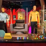 The bridge where Captain Kirk commanded the U.S.S. Enterprise from the television series &ldquo;Star Trek: The Original Series&rdquo; is featured in the &ldquo;Star Trek: Exploring New Worlds&rdquo; exhibit at MoPOP in Seattle. (Brady Harvey / Museum of Pop Culture)