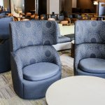 The lobby of the Everett Courtyard by Marriott, eight-story 156-room hotel, opened in October. (Kevin Clark / The Herald)