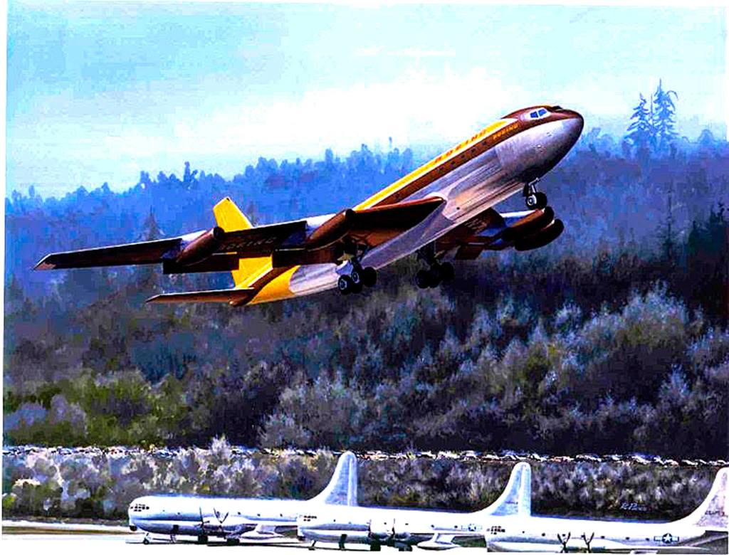 Robert Parks&rsquo; painting, &ldquo;367-80 Take Off&rdquo; is displayed at the Schack Art Center.