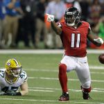 Atlanta Falcons&rsquo; Julio Jones reacts after catching a pass during the second half of the NFC championship game against the Green Bay Packers Sunday, Jan. 22 in Atlanta. (AP Photo/David J. Phillip)