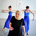 Lida Smith helps dancers with her choreography for &ldquo;The Wind and The Waves.&rdquo;                                (Edmund Smith photo)