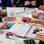 Using a variety of tools and media, women express themselves through visual journaling last week at ArtWorks in Edmonds. (Dan Bates / The Herald)