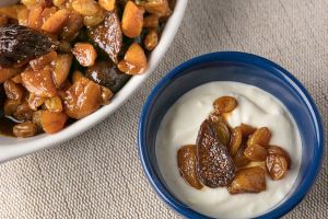 Dried fruits come to life when simmered with tea