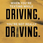 A promotional poster warning about the dangers of texting while driving from Distraction.gov, the U.S. Government website for Distracted Driving awareness and information. (distraction.gov image)