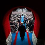 President-elect Donald Trump arrives on Capitol Hill in Washington on Friday, Jan. 20, for his inauguration. (Doug Mills/Pool Photo via AP)