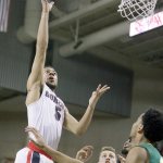 Gonzaga&rsquo;s Nigel Williams-Goss (5) shoots during the first half the top-ranked Bulldogs&rsquo; 96-61 win over San Francisco on Thursday night in Spokane. (AP Photo/Young Kwak)
