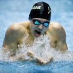 Jackson&rsquo;s Jonathan Cook cuts through the water on his way to winning the 200-yard individual medley race at the 4A State Boys Swimming and Diving Championship at the King County Aquatic Center in Federal Way on Feb. 18, 2017. Cook&rsquo;s time of 1:48.36 broke the previous meet record from 1988. (Ian Terry / The Herald)