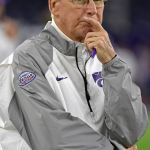 Eric Christian Smith / Associated Press                                In this photo from Dec. 28, 2016, Kansas State football coach Bill Snyder watches his team warm up for its game against Texas A&M in the Texas Bowl in Houston.
