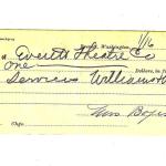 A receipt dated Jan. 16, 1905, that Luella Boyer signed for $1 per night for working as a backstage maid at the Everett Theatre. (Courtesy Everett Public Library)