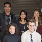 Honored as Rotary Club of Everett Students of the Month were (from left) Mohamed Nour, Allegra Braund, Aymee Carrillo, Byron Lewellen and Sara Thomas. (Contributed photo)