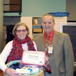 Snohomish Tillicum Kiwanis named Tammy Reppert as its Educator of the Quarter. She receives the award with congratulations from Snohomish Superintendent Kent Kultgen. (Contributed photo)