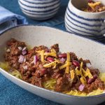 Cincinnati chili over spaghetti squash (Goran Kosanovic for The Washington Post)