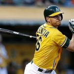 Mariners first baseman Danny Valencia, seen here during a game with the Athletics last season, will be playing for his seventh team in eight big-league seasons. (AP Photo/Ben Margot)