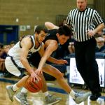 Glacier Peak&rsquo;s Austin Petz (left) steals the ball from Kamiak&rsquo;s Christian Clausen during a game at Glacier Peak High School on Jan. 31, 2017, in Snohomish. Glacier Peak beat Kamiak 62-48. (Ian Terry / The Herald)