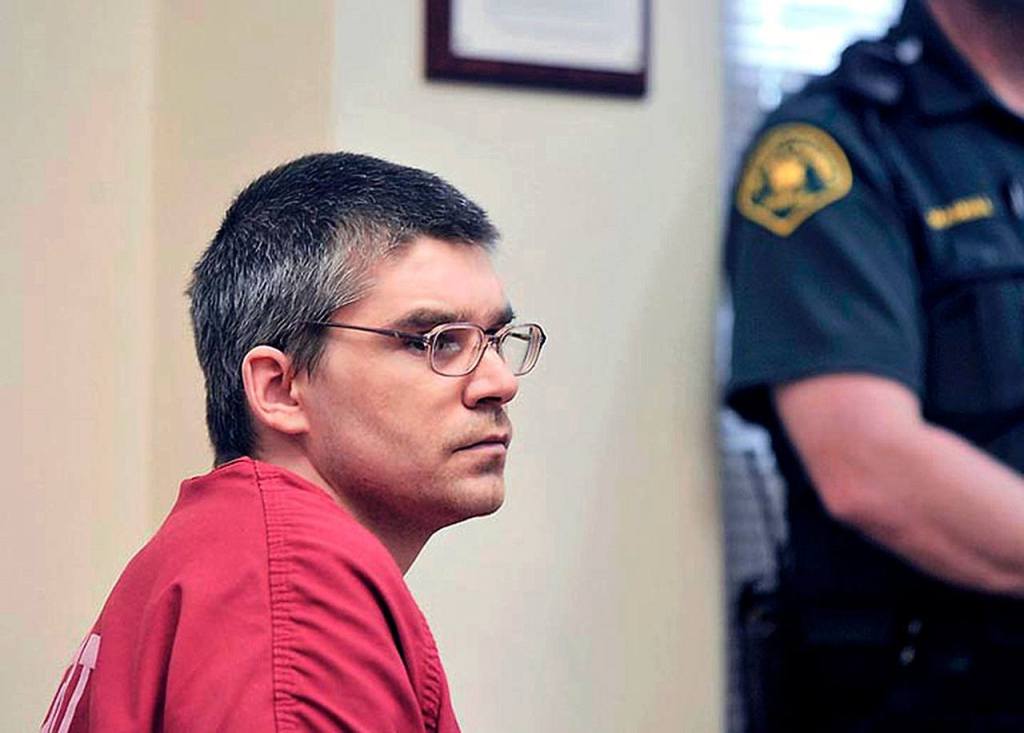 Benjamin Price appears in Skagit County Superior Court where he was sentenced to 12 years in prison after pleading guilty to manslaughter in the strangulation death of Dawn Ruger. Court records show that Price tried to strangle a cellmate at a southwest Washington prison. The mentally ill man also killed Gordon &ldquo;Casey&rdquo; Powell Jr. in May 2015 and was charged with aggravated murder. Those charges were dropped because he was not found competent to stand trial. Price has been committed to Western State Hospital. (Photo courtesy Skagit Valley Herald)