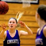 Kamiak&rsquo;s Alexie Morris makes a pass during practice Feb. 23, 2017, at Kamiak High School in Mukilteo. (Kevin Clark / The Herald)