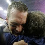New England Patriots&rsquo; Tom Brady celebrates with head coach Bill Belichick after winning Super Bowl 51. Brady engineered the Patriots comeback victory with touchdown drives in the fourth quarter and a third in overtime to win 34-28. (AP Photo/David J. Phillip)