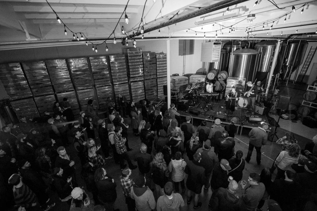 Everett&rsquo;s TELLERS performs the Fisherman&rsquo;s Village Music Festival lineup announcement party Friday, Feb. 10, at the Scuttlebutt Brewery and Taproom in Everett. (Photo by Christine Mitchell)