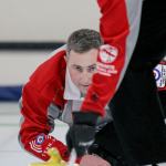 Lynnwood&rsquo;s Brady Clark (left) and Seattle&rsquo;s Phil Tilker practice on Feb. 8, 2017, at the Granite Curling Club in Seattle. (Kevin Clark / The Herald)