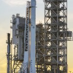 This photo shows a Space X Falcon9 rocket on the launch pad, Saturday, Feb. 18, at Launch Complex 39A at the Kennedy Space Center in Cape Canaveral, Florida. (NASA via AP)